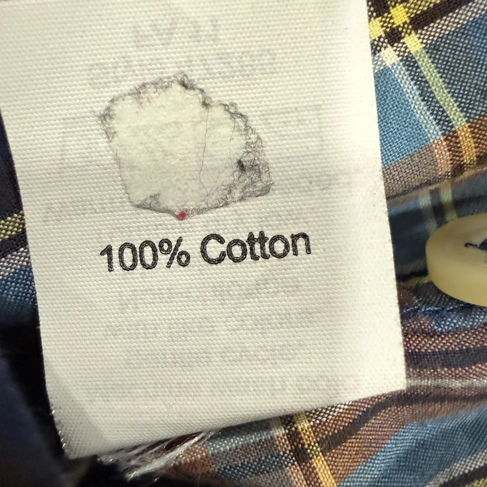 J. Crew Navy and Multicolor Plaid Shirt